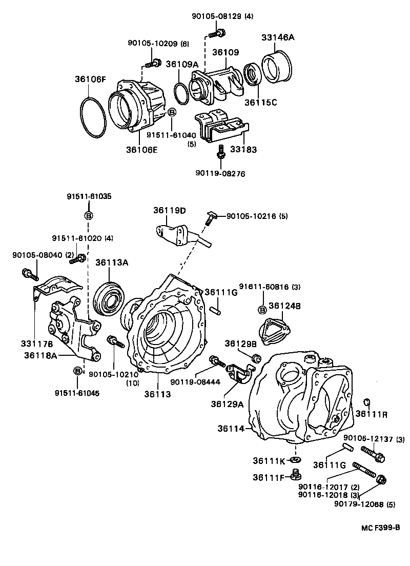  CAMRY VISTA |  TRANSFER CASE EXTENSION HOUSING