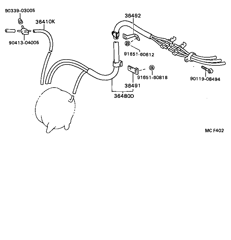  CAMRY VISTA |  TRANSFER VACUUM PIPING