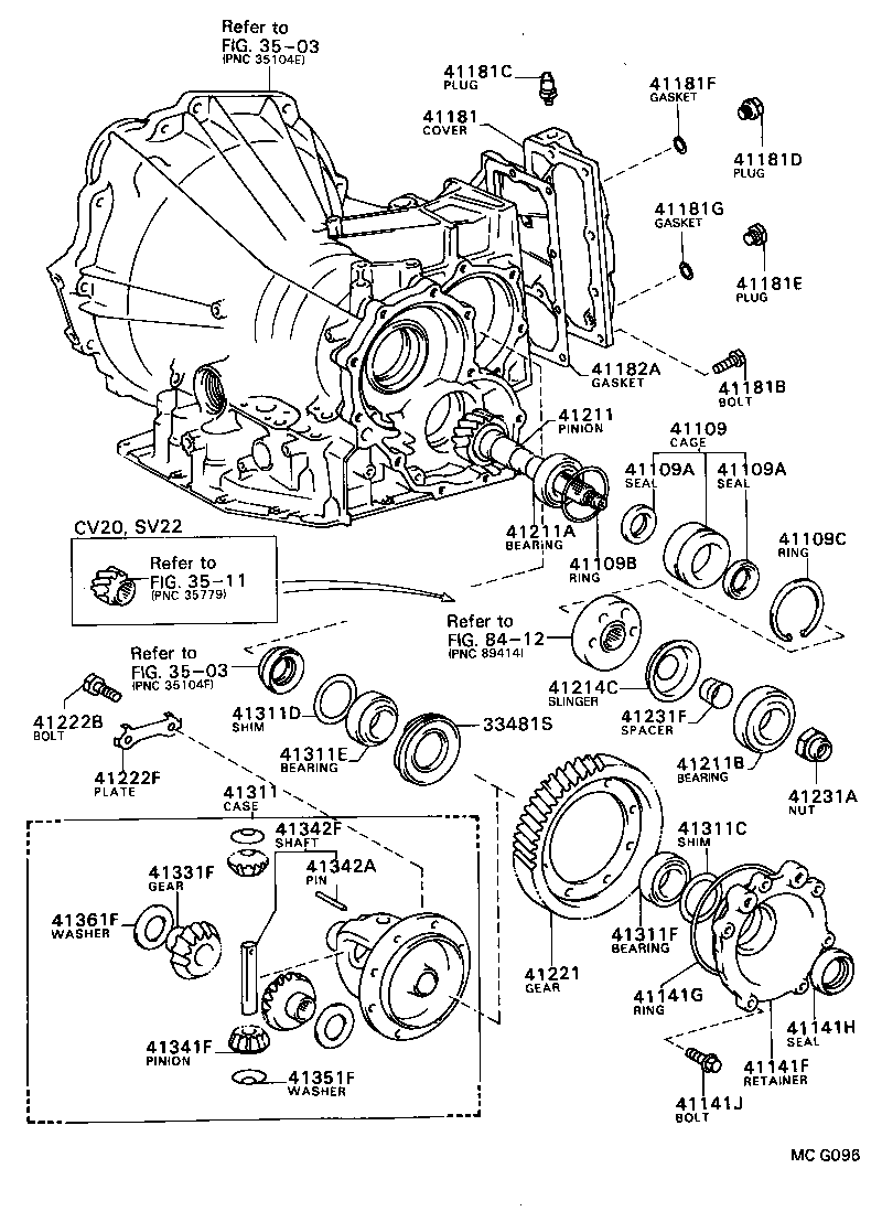  CAMRY VISTA |  FRONT AXLE HOUSING DIFFERENTIAL