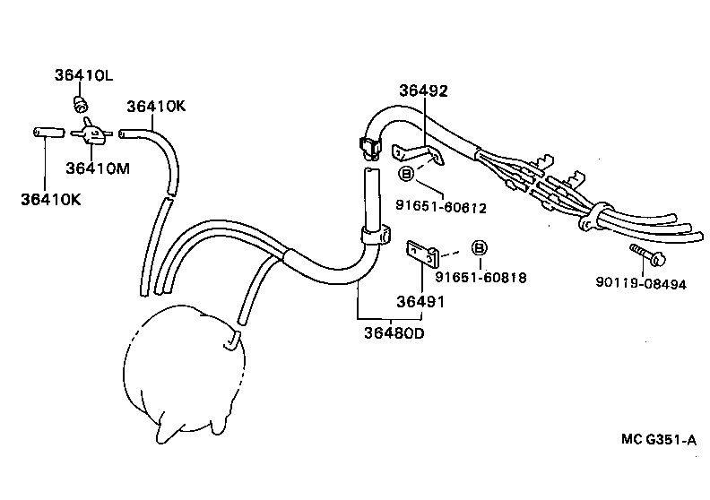  CAMRY VISTA |  TRANSFER VACUUM PIPING