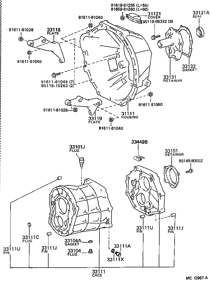  LITEACE VAN WAGON |  CLUTCH HOUSING TRANSMISSION CASE MTM