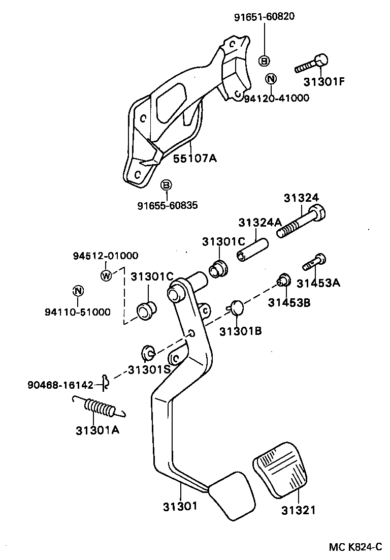  CAMRY VISTA |  CLUTCH PEDAL FLEXIBLE HOSE