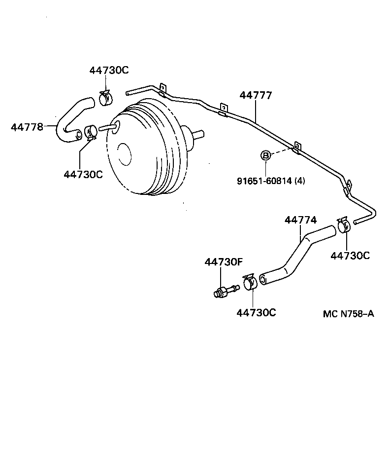  LAND CRUISER VAN |  BRAKE BOOSTER VACUUM TUBE