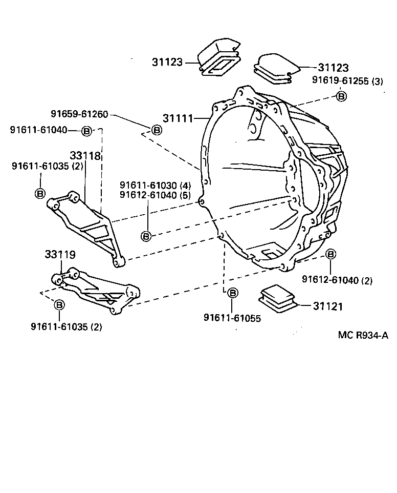  DYNA TOYOACE |  CLUTCH HOUSING TRANSMISSION CASE MTM