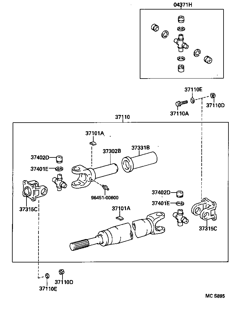  HIACE TRUCK |  PROPELLER SHAFT UNIVERSAL JOINT