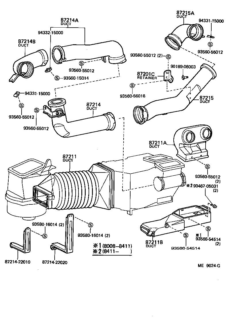  LAND CRUISER VAN |  HEATING AIR CONDITIONING CONTROL AIR DUCT
