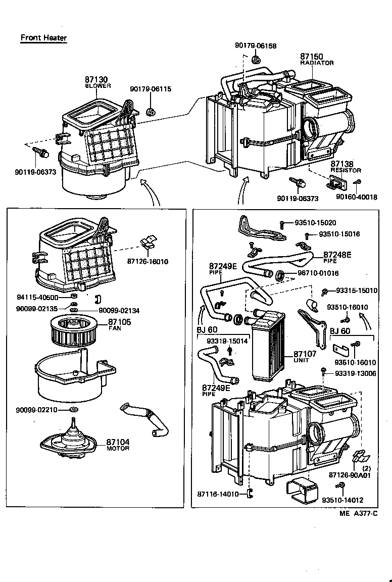  LAND CRUISER VAN |  HEATING AIR CONDITIONING HEATER UNIT BLOWER