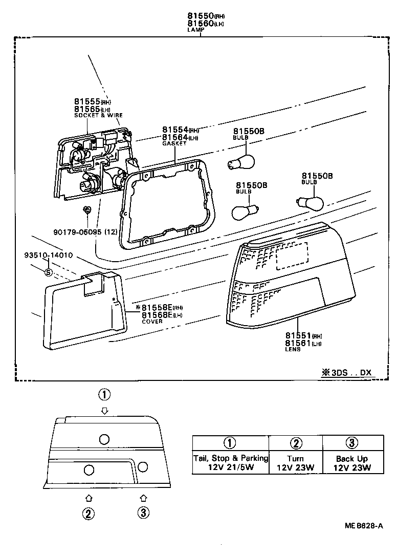  CORSA TERCEL |  REAR COMBINATION LAMP