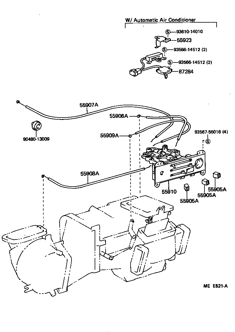  MR2 |  HEATING AIR CONDITIONING CONTROL AIR DUCT