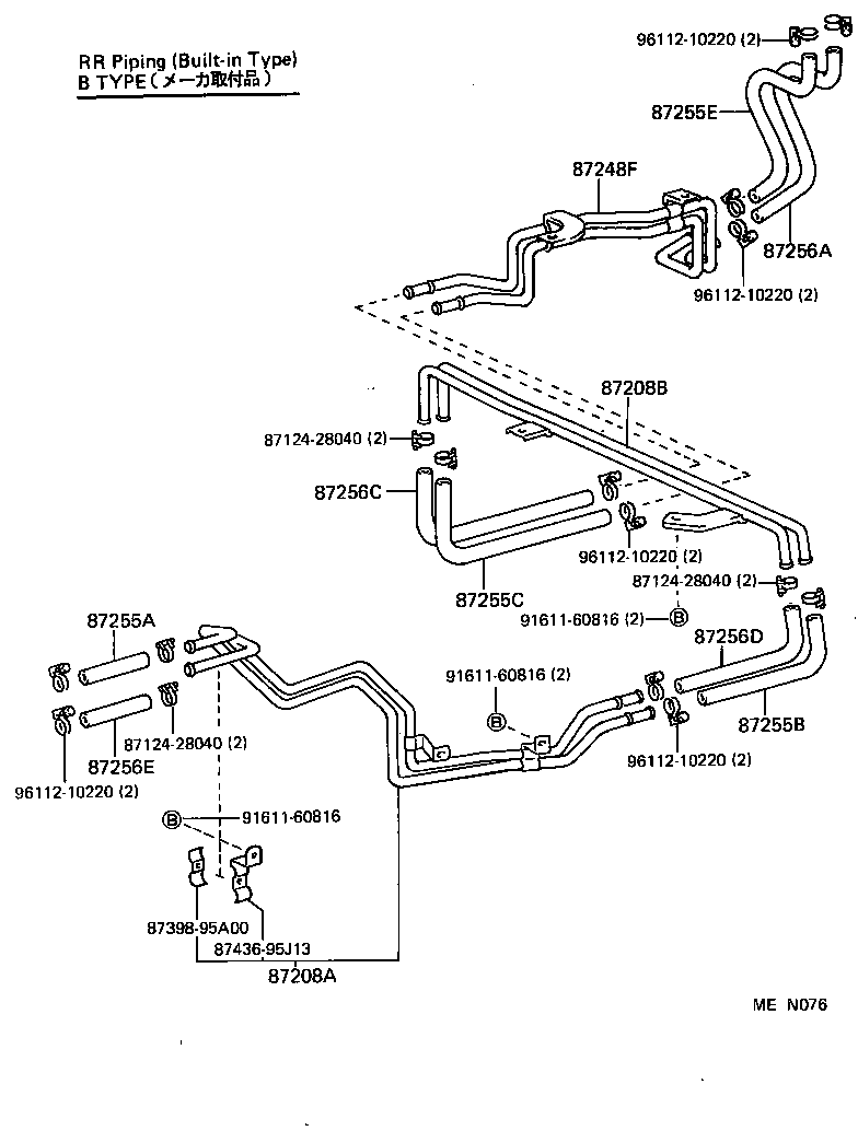  HIACE VAN WAGON |  HEATING AIR CONDITIONING WATER PIPING