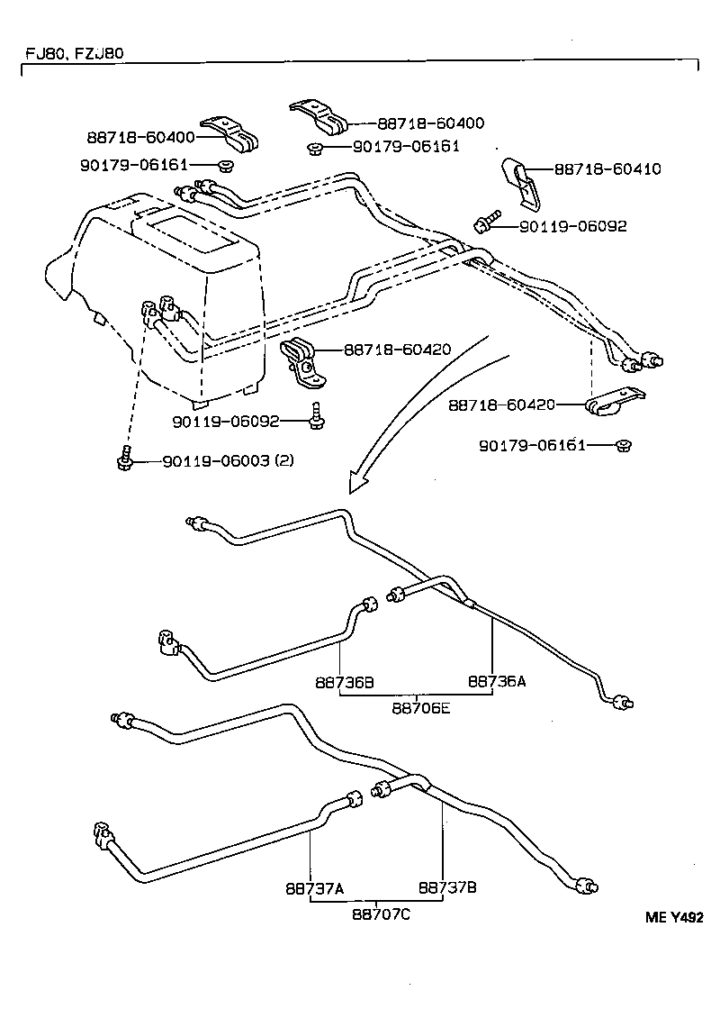  LAND CRUISER VAN |  HEATING AIR CONDITIONING COOLER PIPING