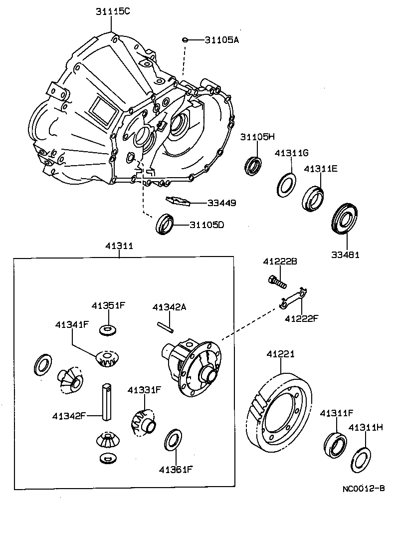  CORONA |  FRONT AXLE HOUSING DIFFERENTIAL
