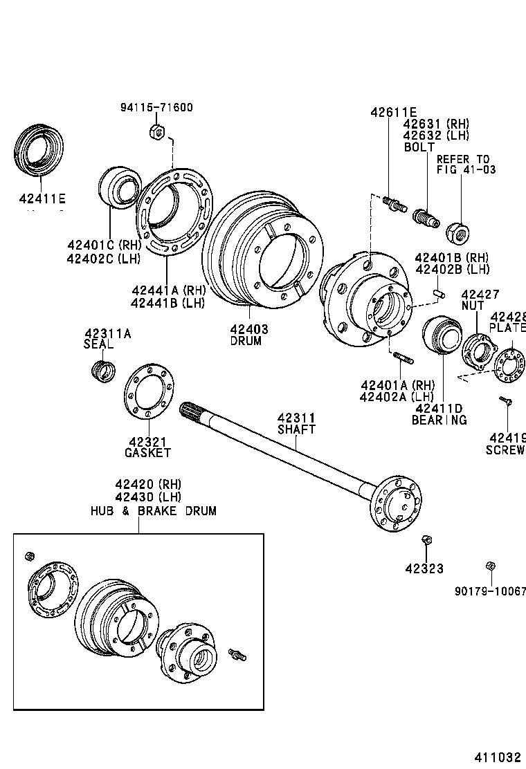  DYNA TOYOACE |  REAR AXLE SHAFT HUB