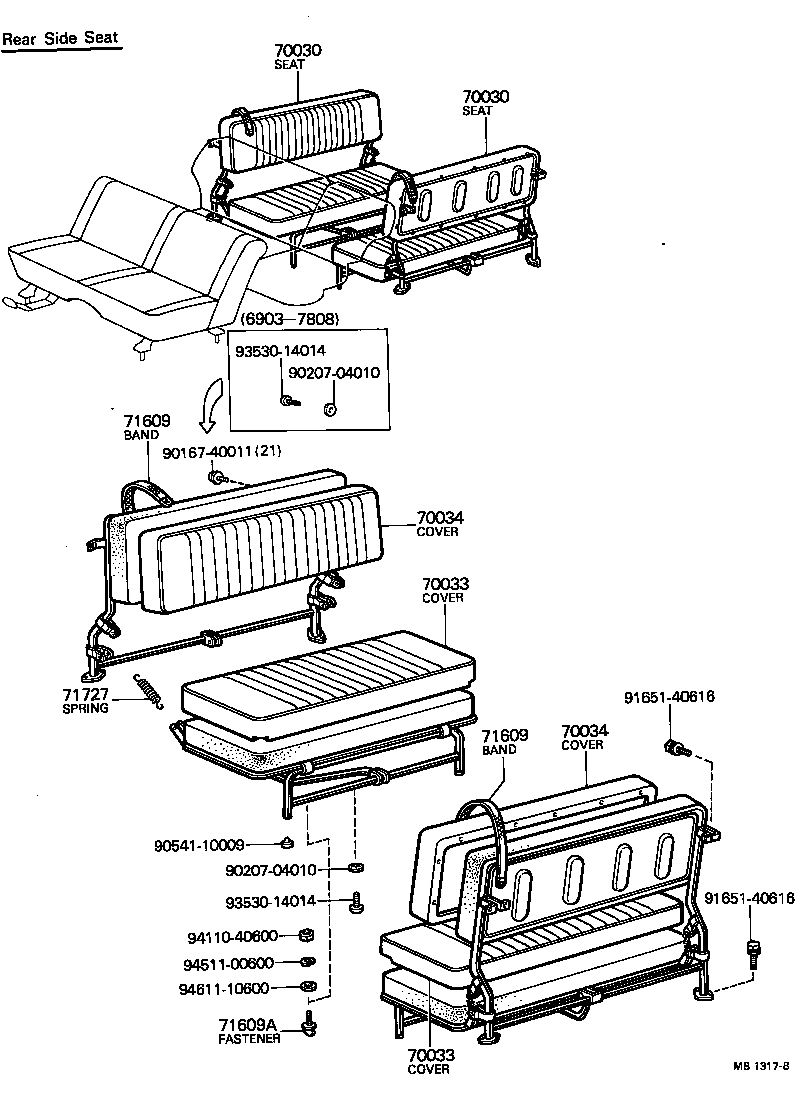  LAND CRUISER VAN |  SEAT SEAT TRACK