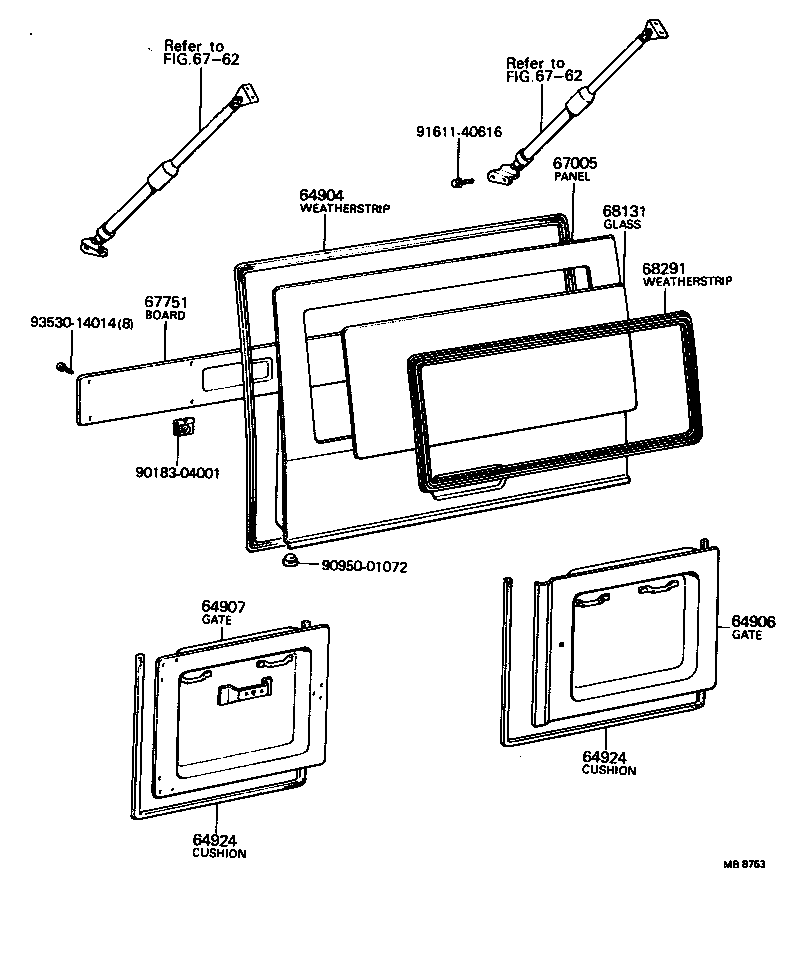  LAND CRUISER VAN |  BACK DOOR PANEL GLASS