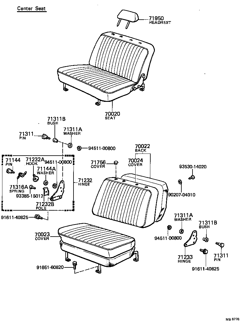  LAND CRUISER VAN |  SEAT SEAT TRACK