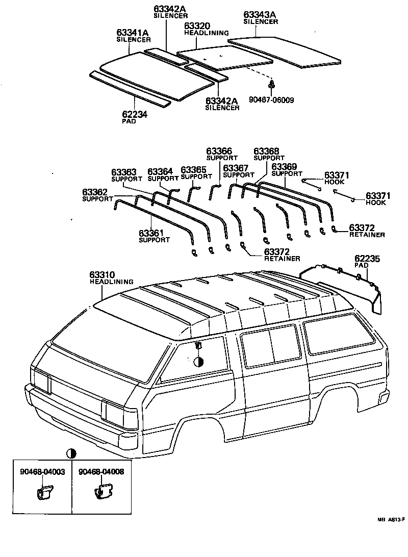  LITE TOWNACE TRUCK |  ROOF HEADLINING SILENCER PAD