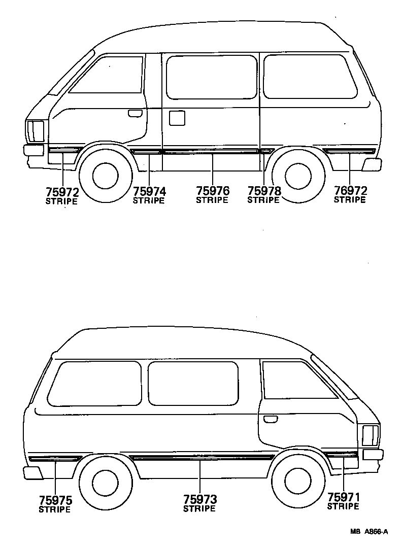  LITE TOWNACE TRUCK |  BODY STRIPE