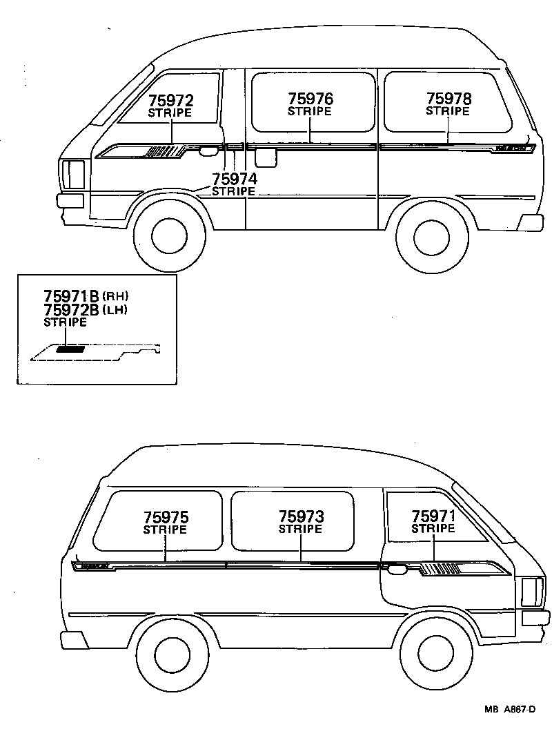  LITE TOWNACE TRUCK |  BODY STRIPE