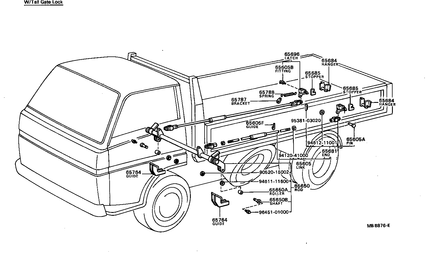  DYNA |  REAR BODY SIDE GATE LOCK TAIL GATE LOCK