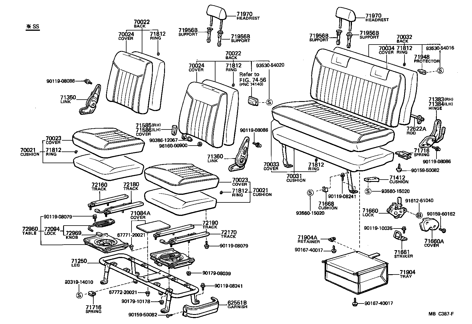  LITE TOWNACE TRUCK |  SEAT SEAT TRACK