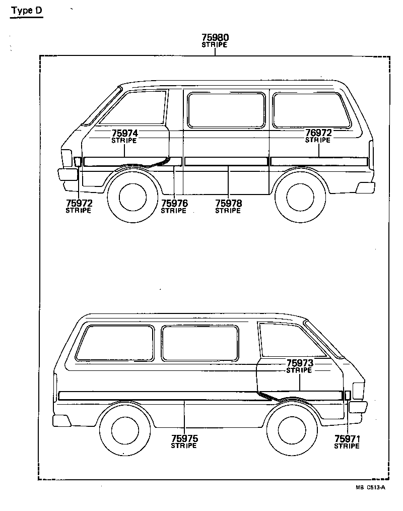  LITE TOWNACE TRUCK |  BODY STRIPE