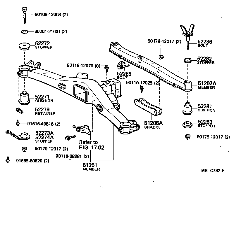  CARINA FR |  SUSPENSION CROSSMEMBER UNDER COVER