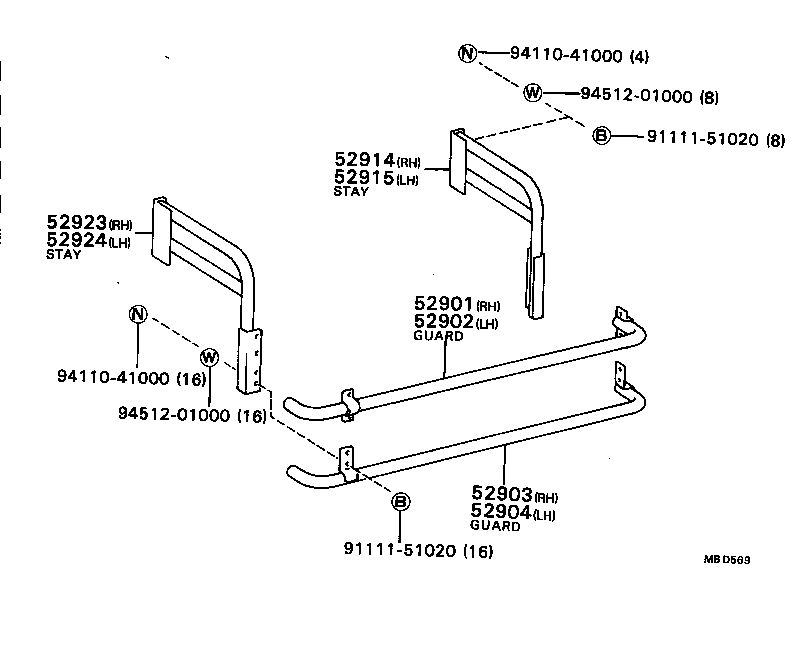  DYNA TOYOACE |  SIDE BUMPER BUMPER STAY