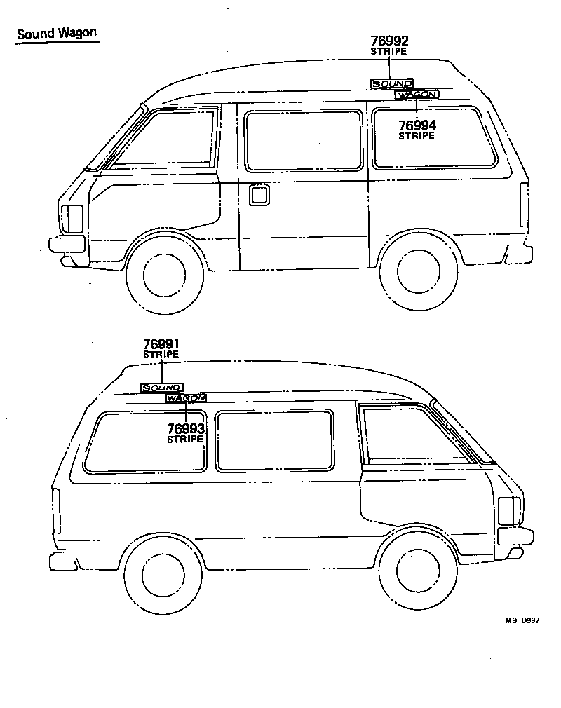  LITE TOWNACE TRUCK |  BODY STRIPE