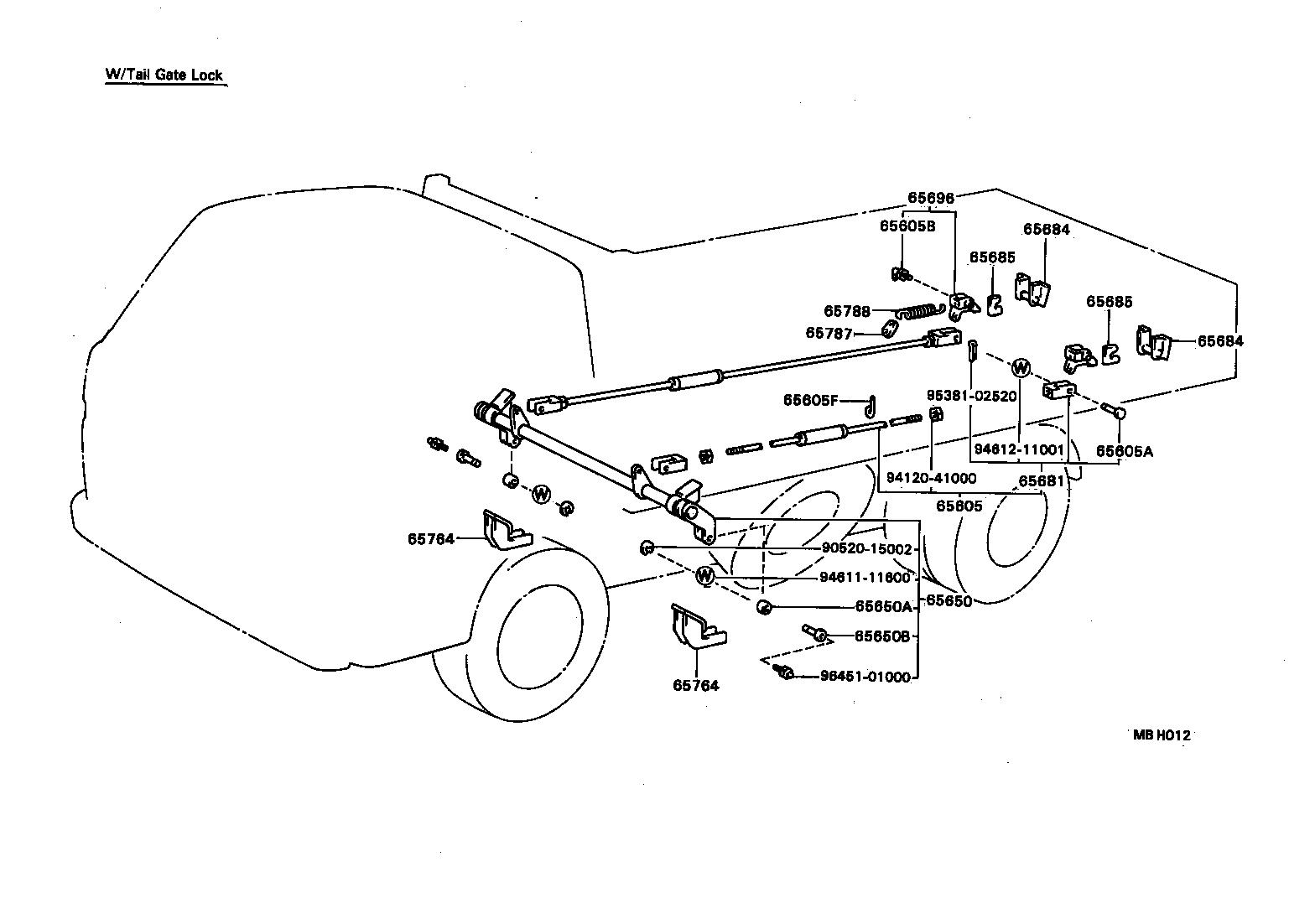  DYNA TOYOACE |  REAR BODY SIDE GATE LOCK TAIL GATE LOCK