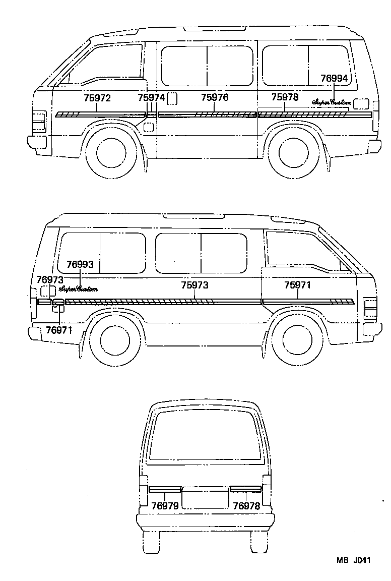  HIACE VAN WAGON |  BODY STRIPE