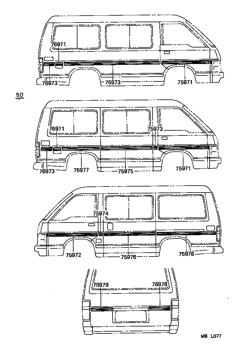  HIACE VAN WAGON |  BODY STRIPE