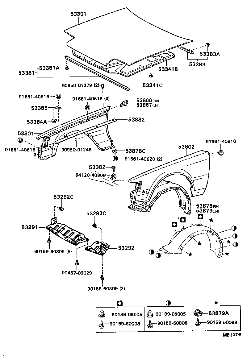  CELICA |  HOOD FRONT FENDER