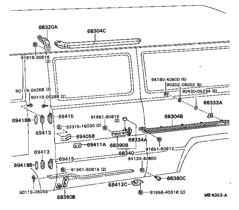  DYNA TOYOACE |  SLIDE ROLLER RAIL