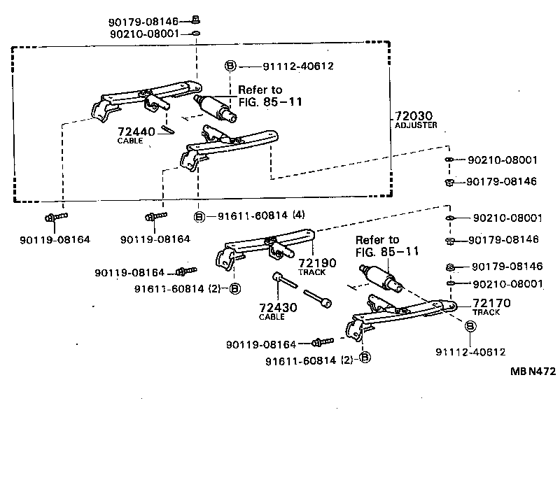  CENTURY |  REAR SEAT SEAT TRACK