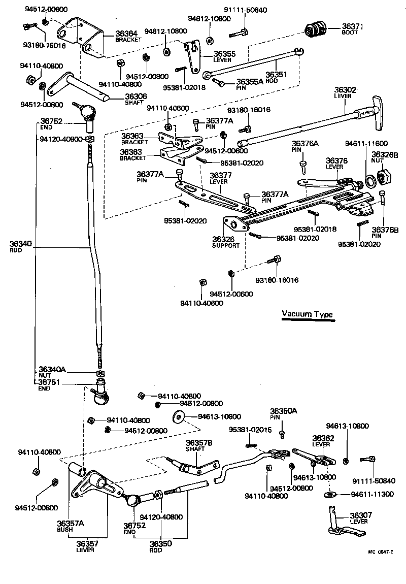  LAND CRUISER VAN |  TRANSFER LEVER SHIFT ROD