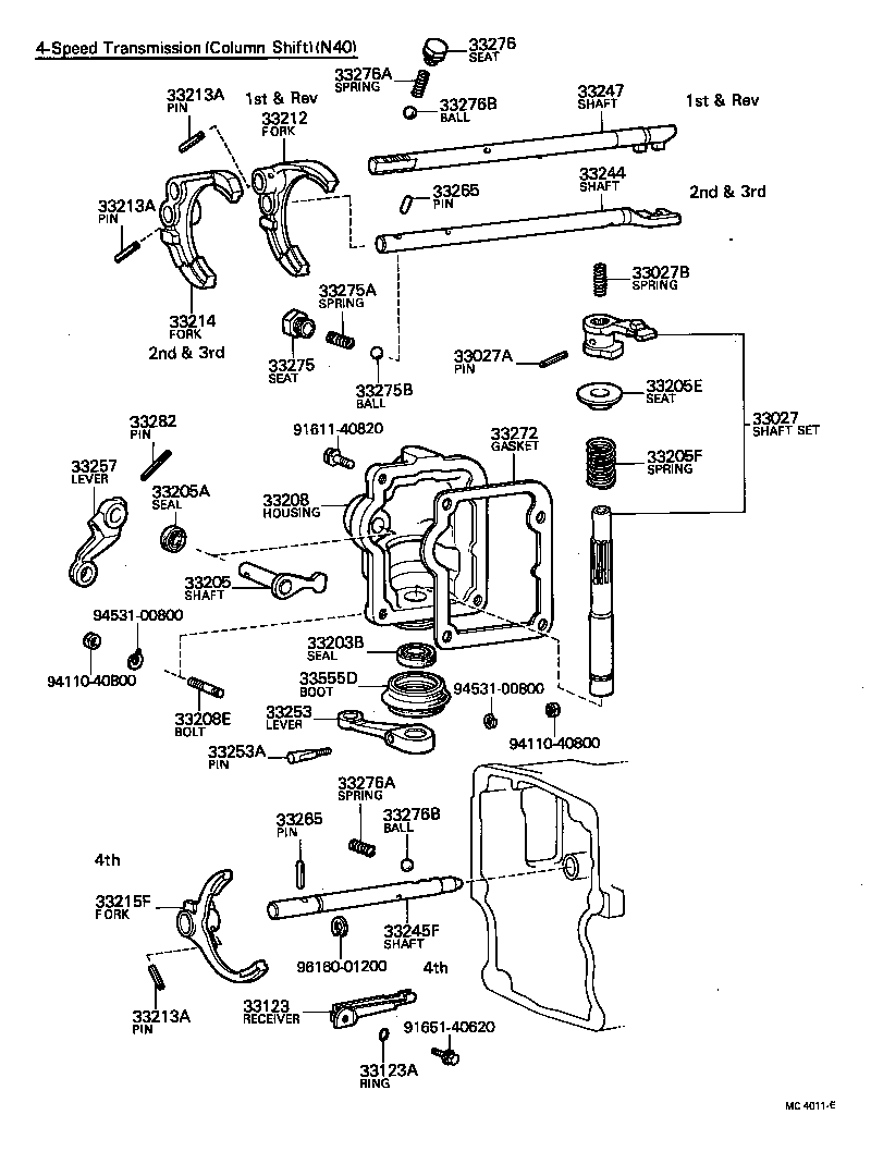  CROWN |  GEAR SHIFT FORK LEVER SHAFT MTM