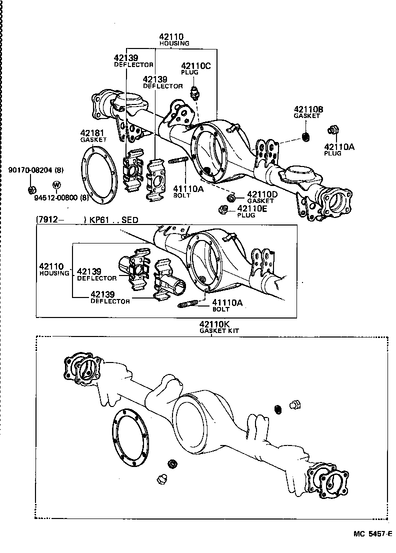 STARLET |  REAR AXLE HOUSING DIFFERENTIAL