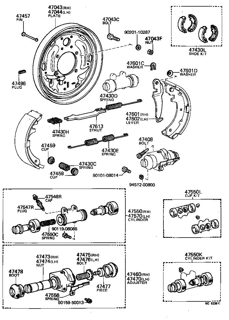  HIACE QUICK DELIVERY |  REAR DRUM BRAKE WHEEL CYLINDER BACKING PLATE