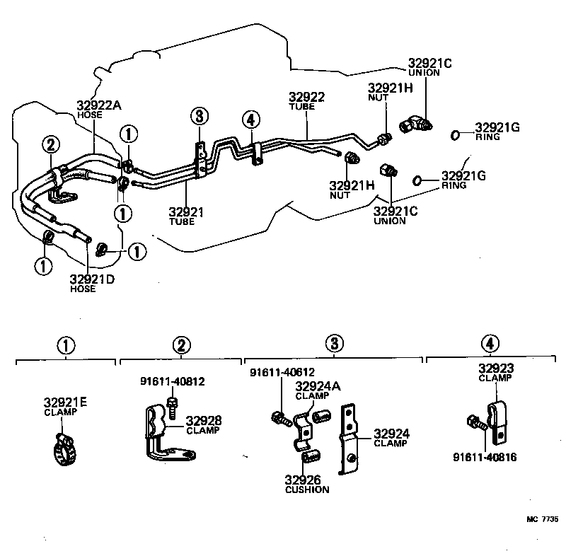  CARINA FR |  OIL COOLER TUBE ATM