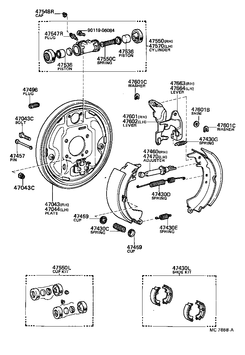  SPRINTER |  REAR DRUM BRAKE WHEEL CYLINDER BACKING PLATE