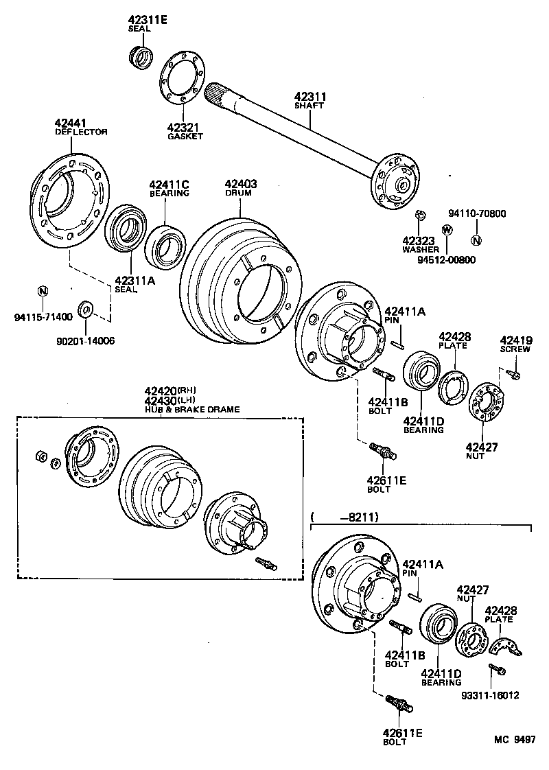  HIACE QUICK DELIVERY |  REAR AXLE SHAFT HUB