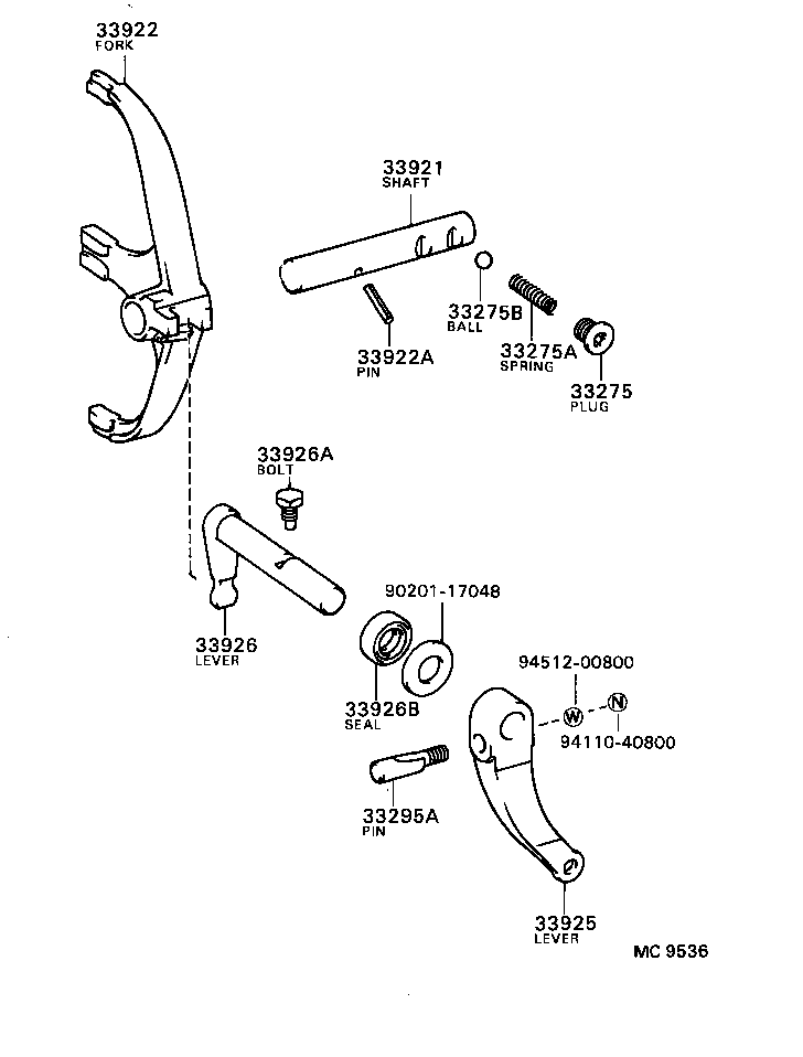  DYNA |  GEAR SHIFT FORK LEVER SHAFT MTM