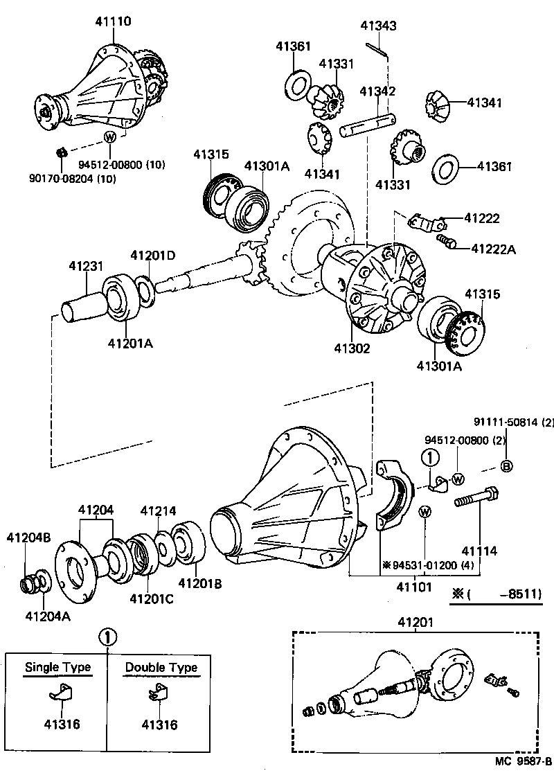  COROLLA LEVIN |  REAR AXLE HOUSING DIFFERENTIAL