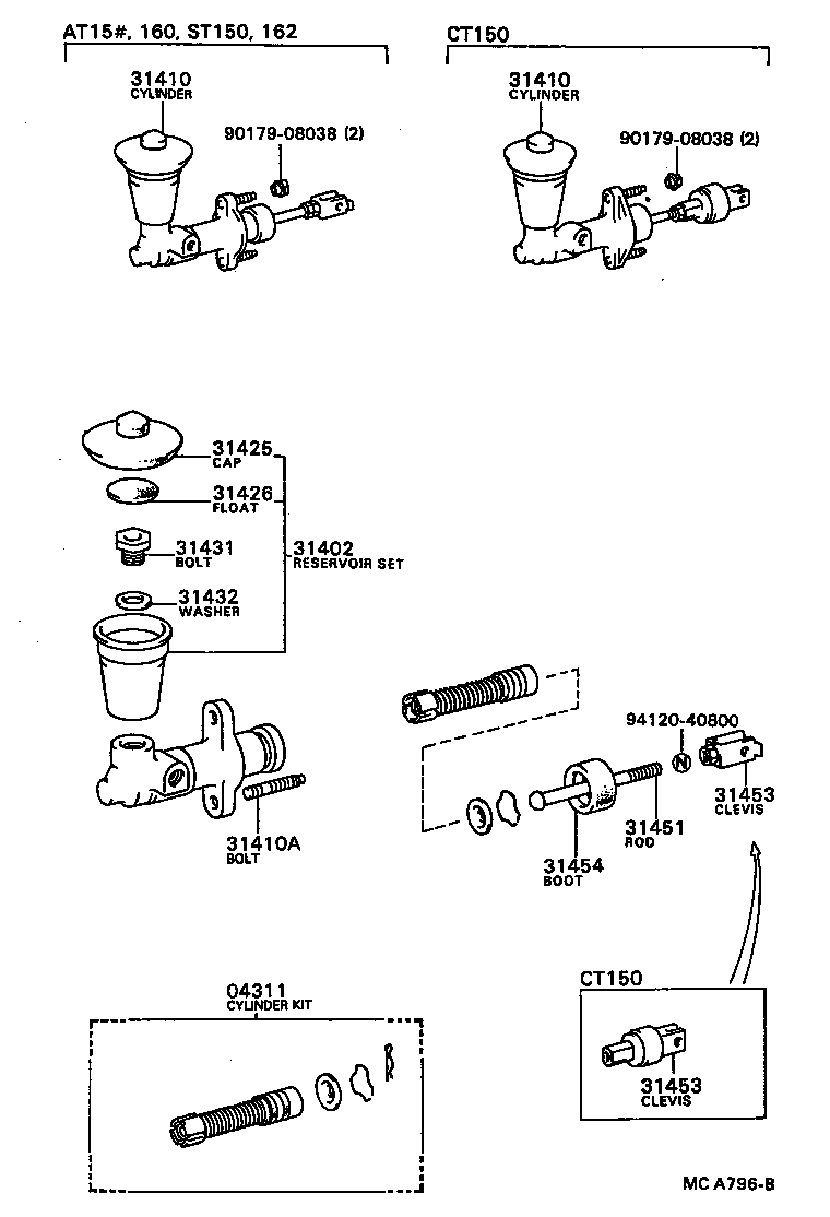  CARINA FF |  CLUTCH MASTER CYLINDER