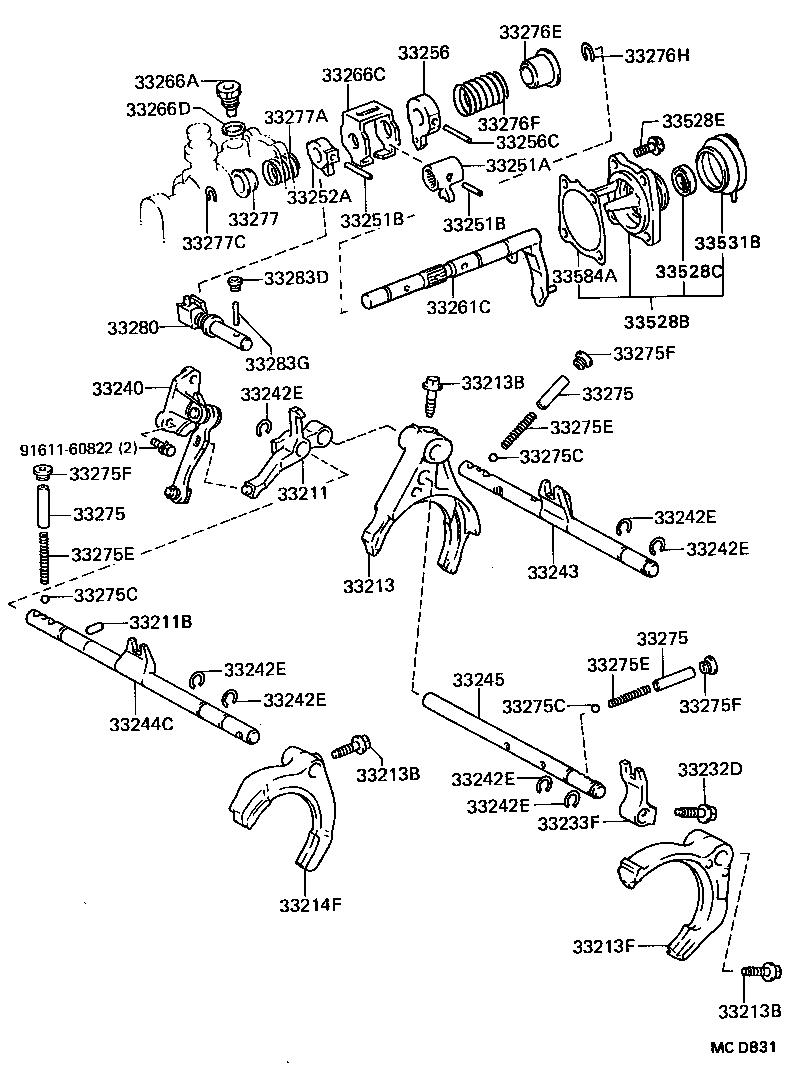  CELICA |  GEAR SHIFT FORK LEVER SHAFT MTM