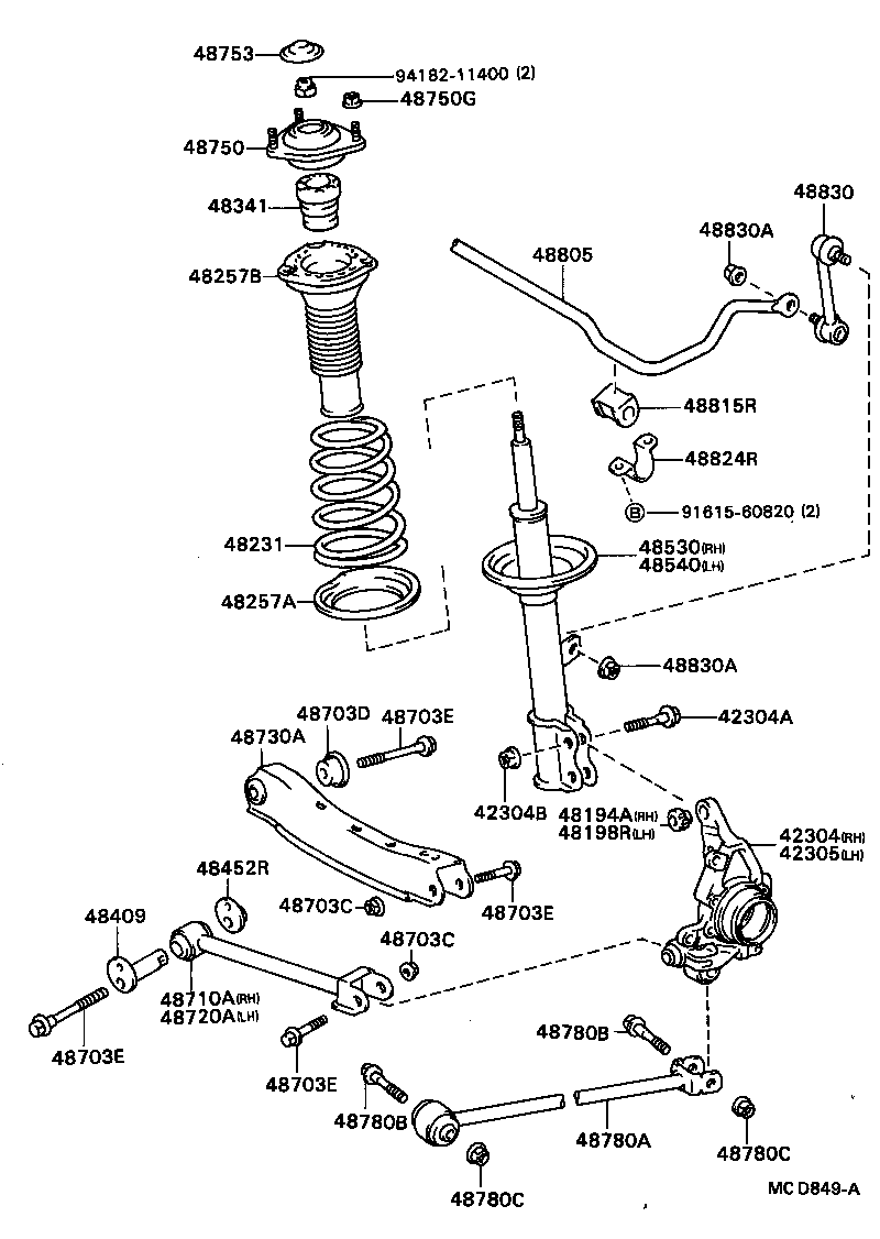  CELICA |  REAR SPRING SHOCK ABSORBER