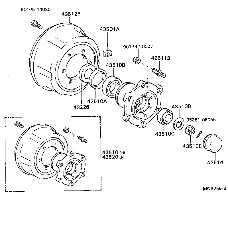  DYNA TOYOACE |  FRONT AXLE HUB