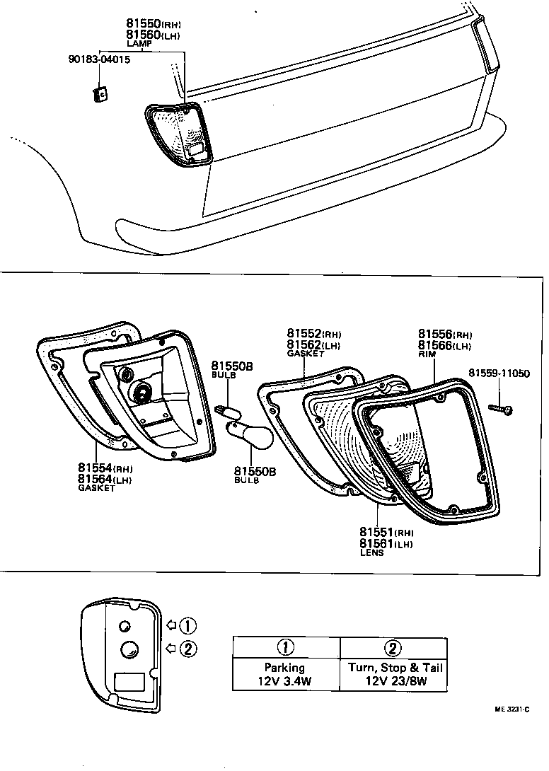  PUBLICA |  REAR COMBINATION LAMP