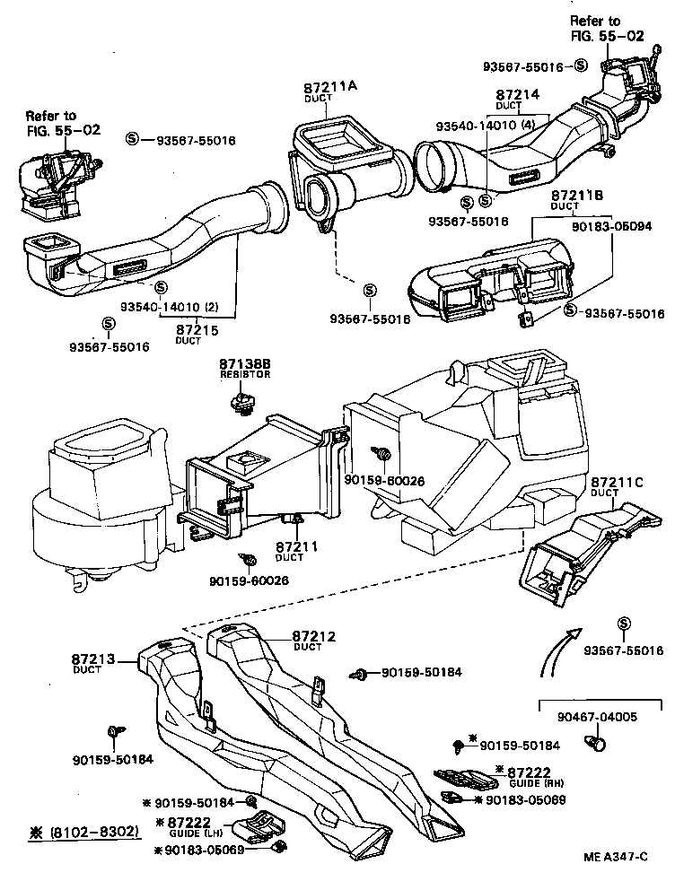  SOARER |  HEATING AIR CONDITIONING CONTROL AIR DUCT